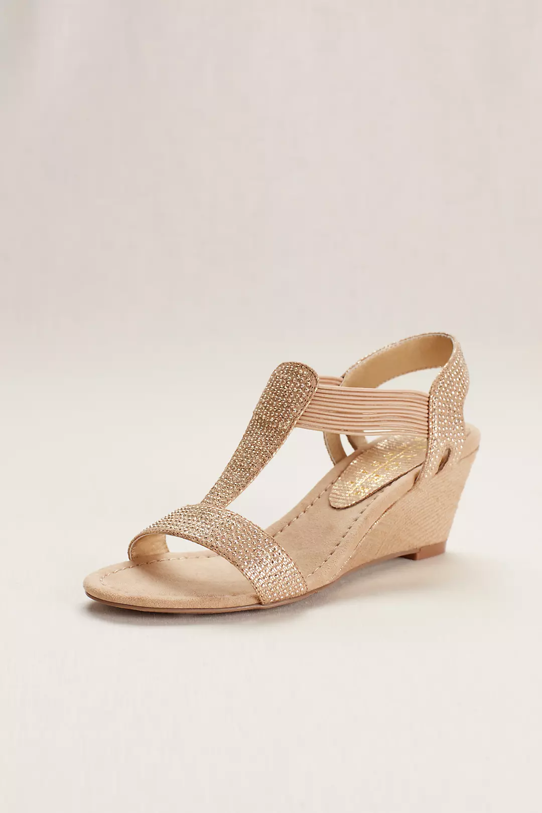 Glitter Wedge Sandal with Studded Elastic Straps - Image 2