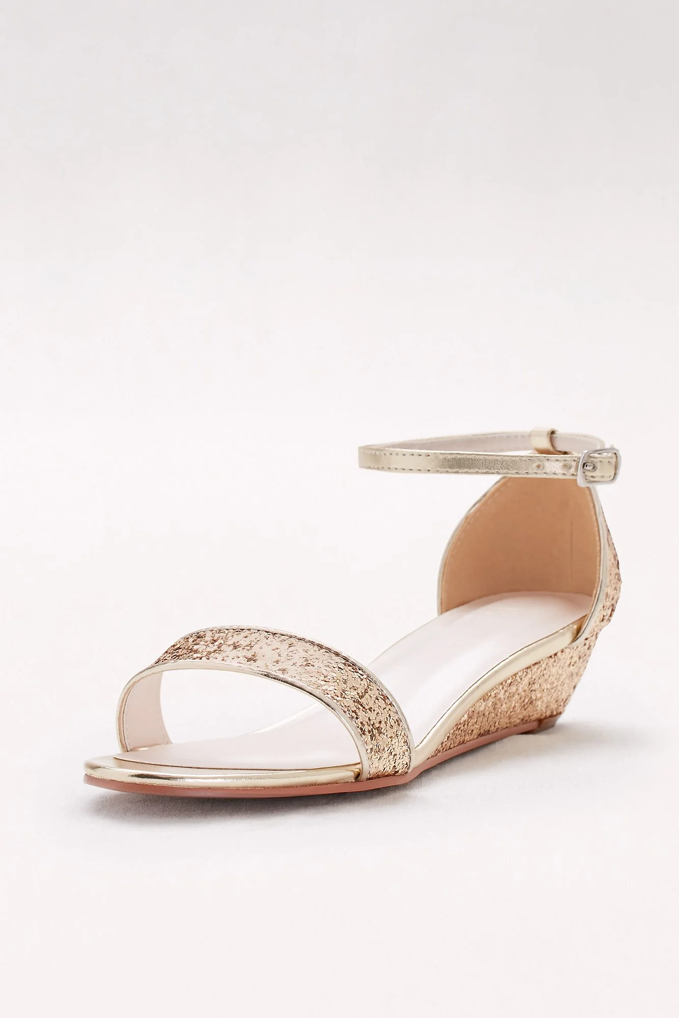 Glittery Low-Wedge Sandals