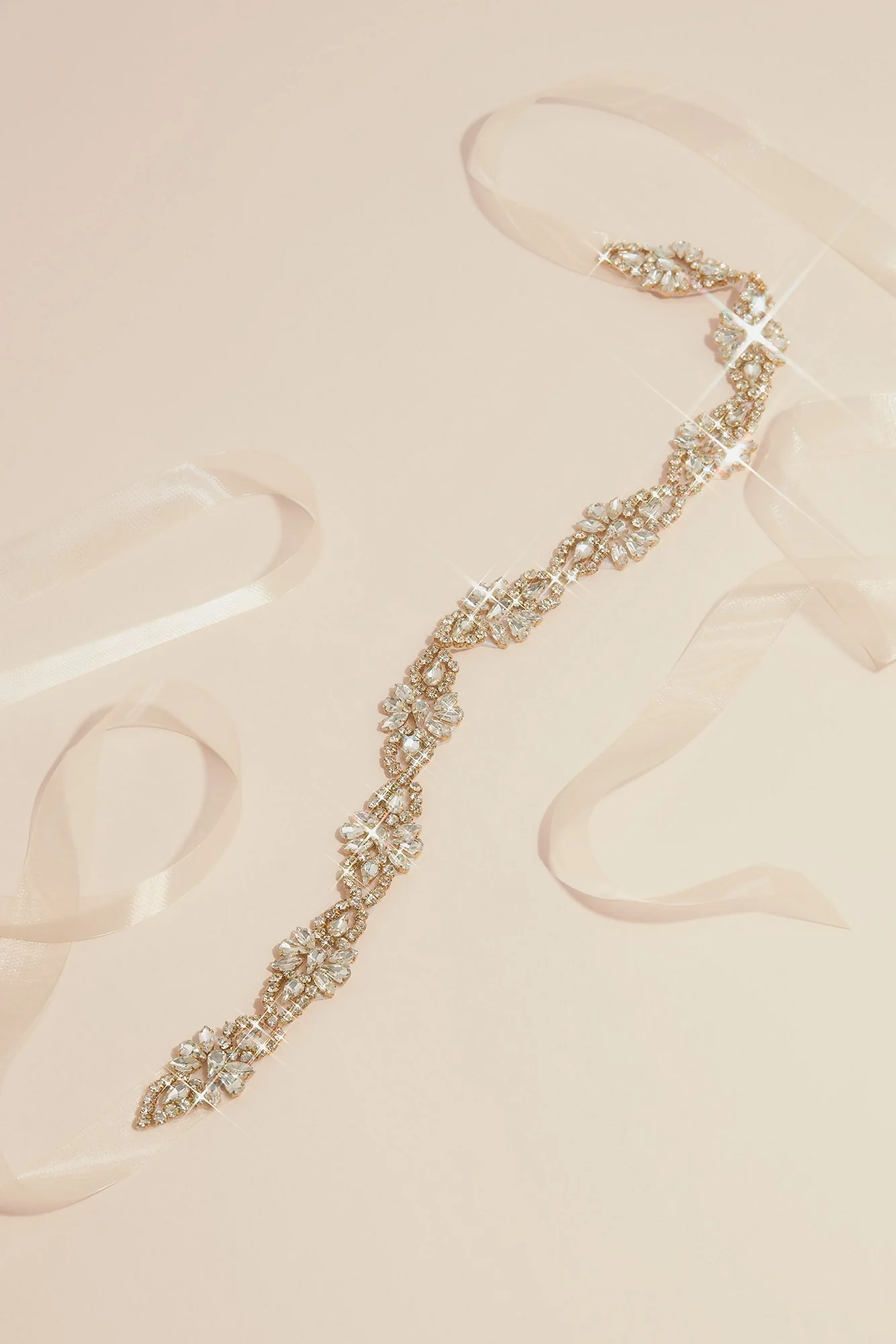Gold Bead and Crystal Floral Sash - Image 2