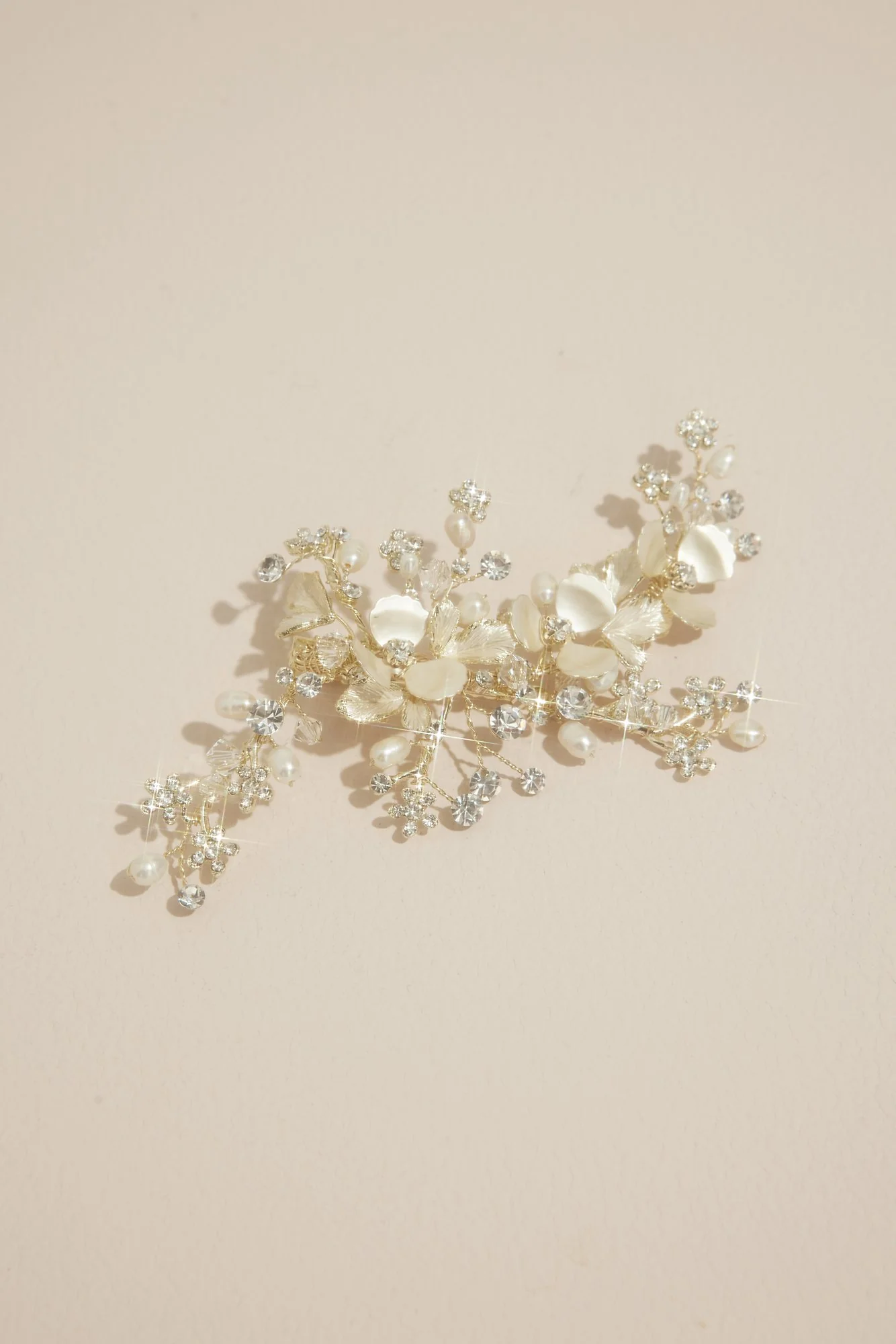 Gold Floral Embellished Hair Clip