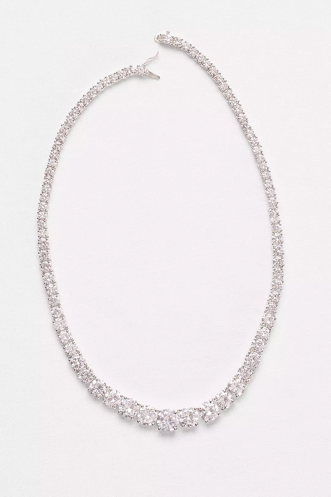 Graduated Cubic Zirconia Solitaire Necklace - Image 2