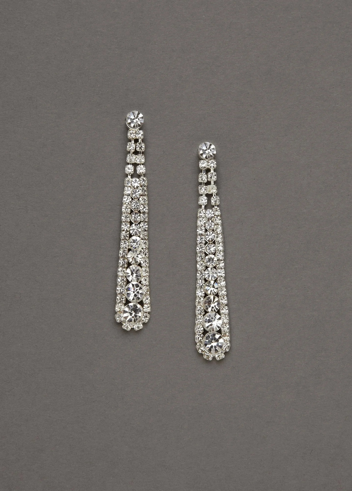 Graduated Linear Crystal Earring