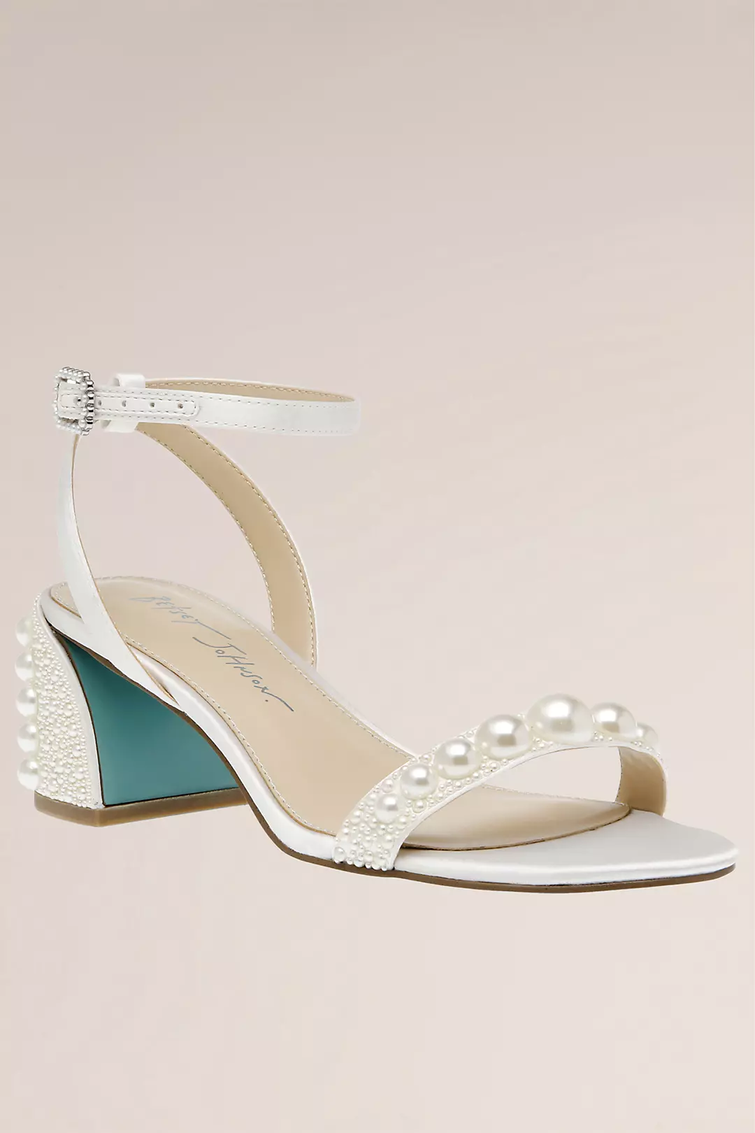 Graduated Pearl Flared Block Heel Sandals - Image 4