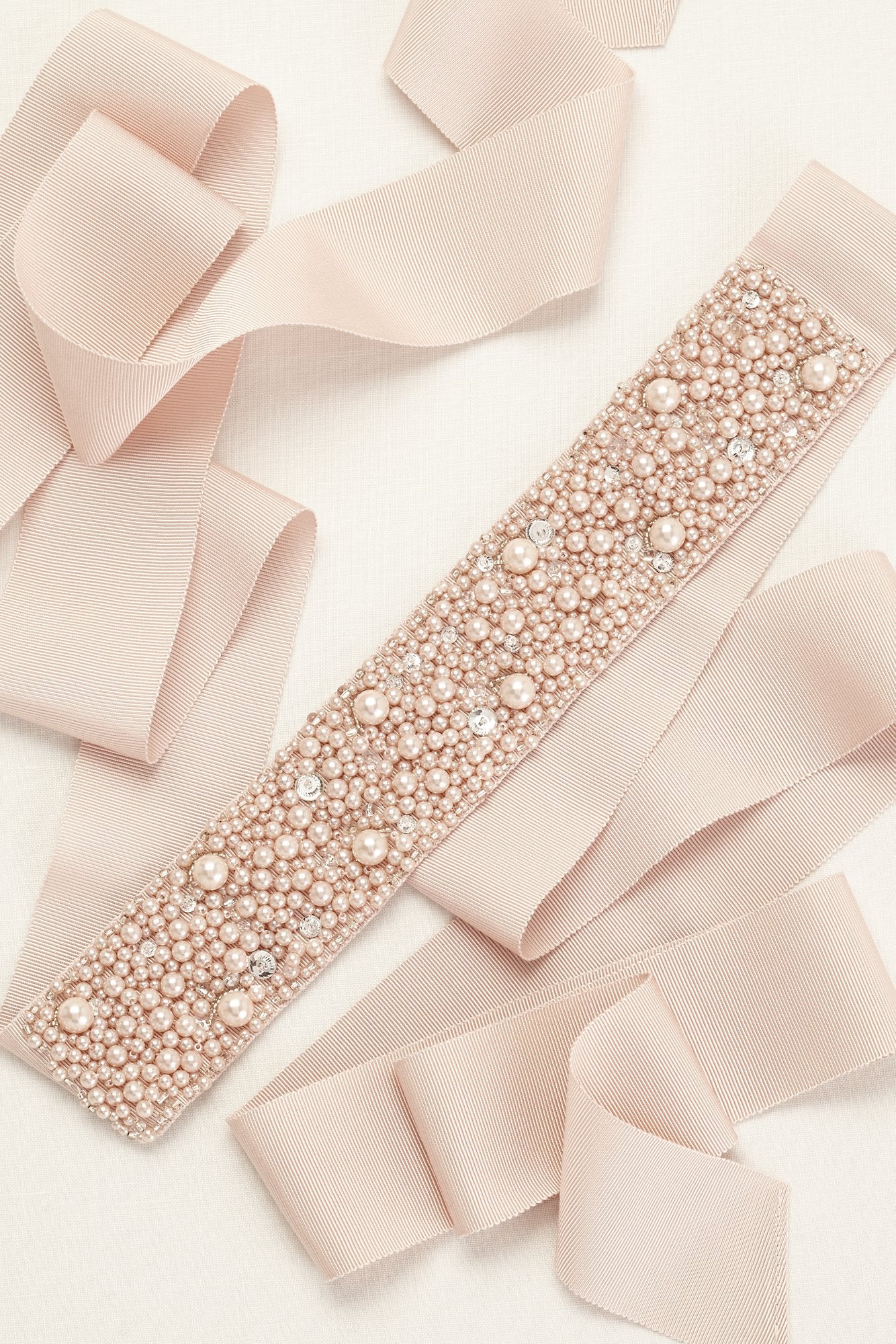 Grosgrain Ribbon Sash with Pearl Detail