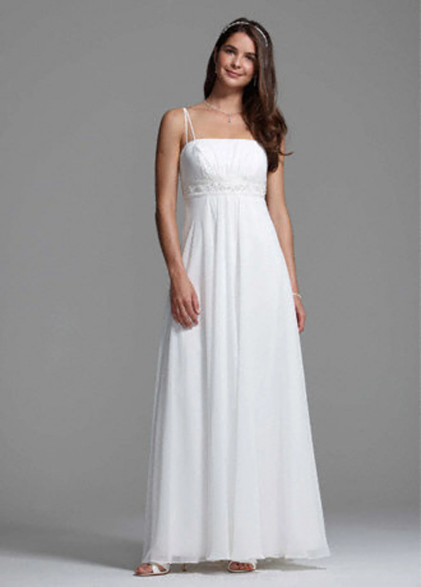 Spaghetti Strap Chiffon A-Line with Front Draping - Image 2