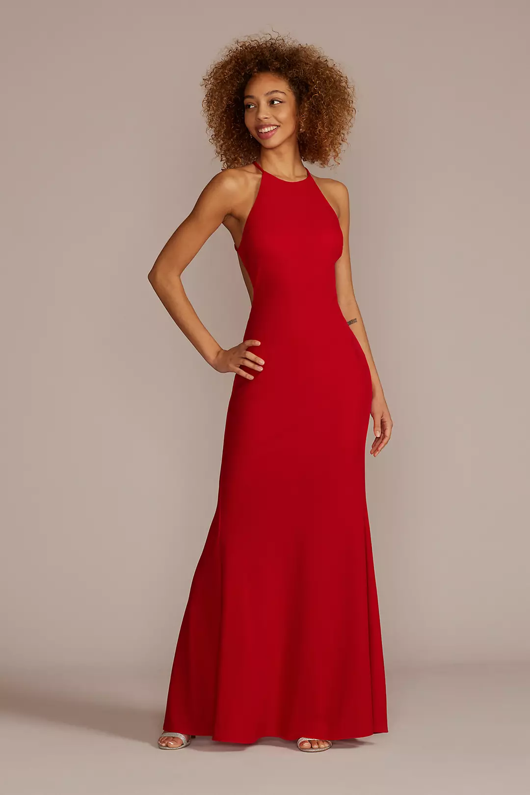Halter Crepe A-line with Waist Cutouts - Image 9