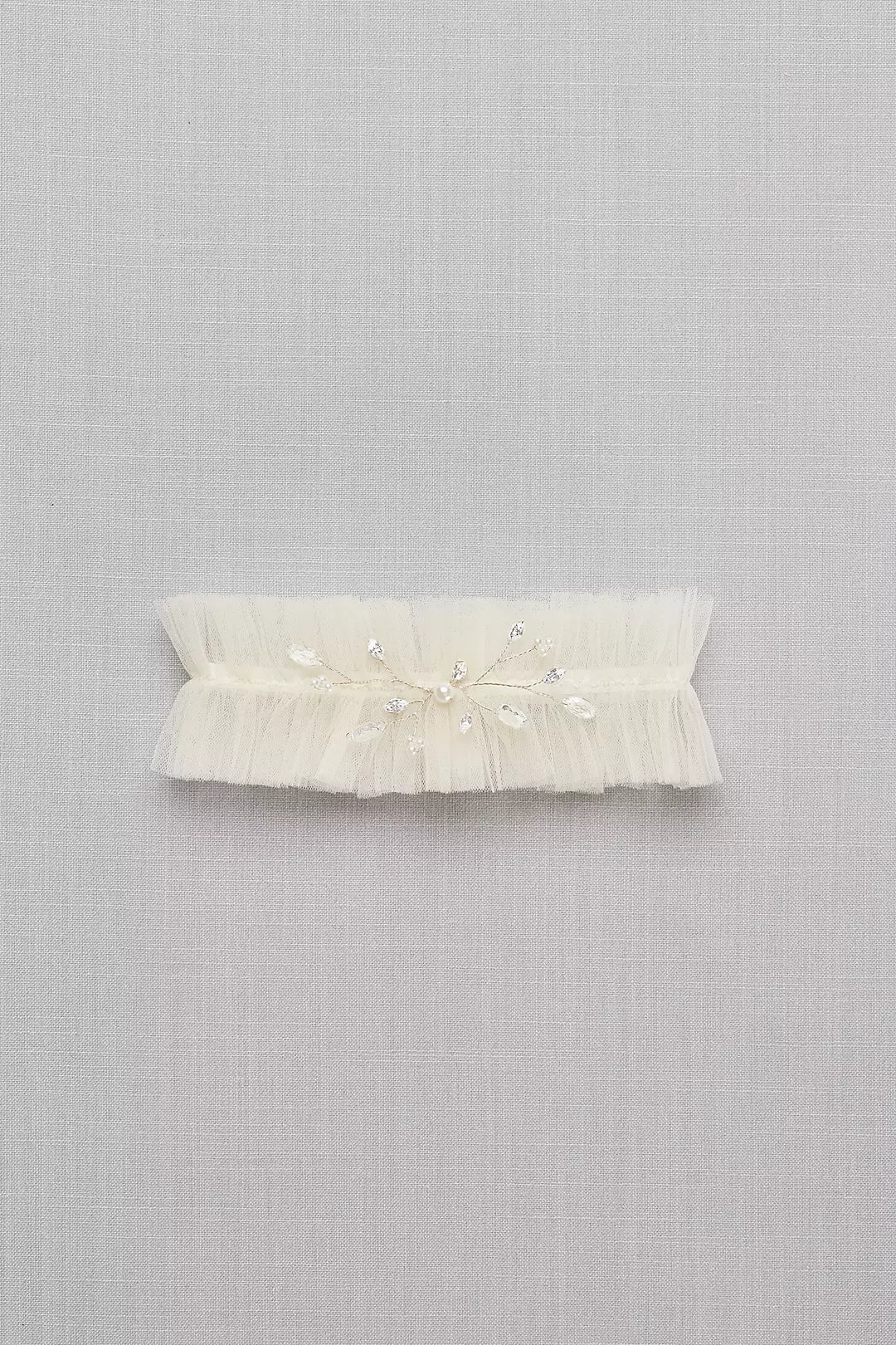 Hand-Wired Crystal and Tulle Garter - Image 2