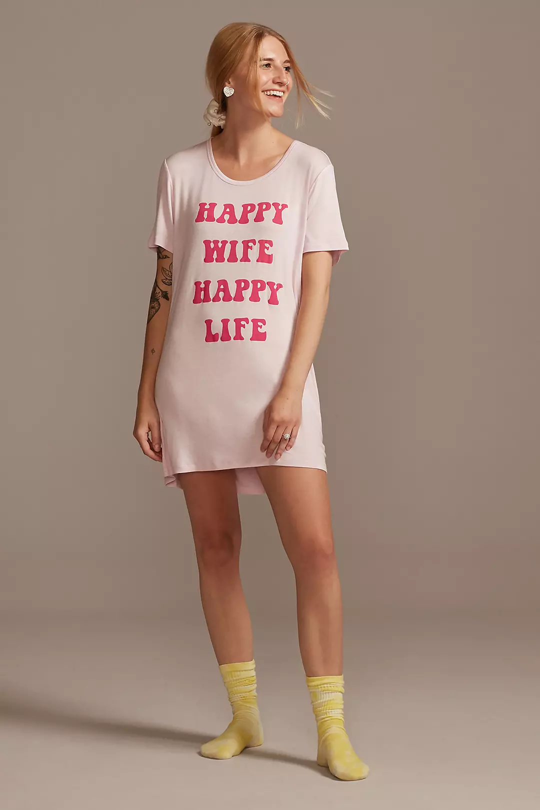Happy Wife Happy Life Sleep T-Shirt - Image 3