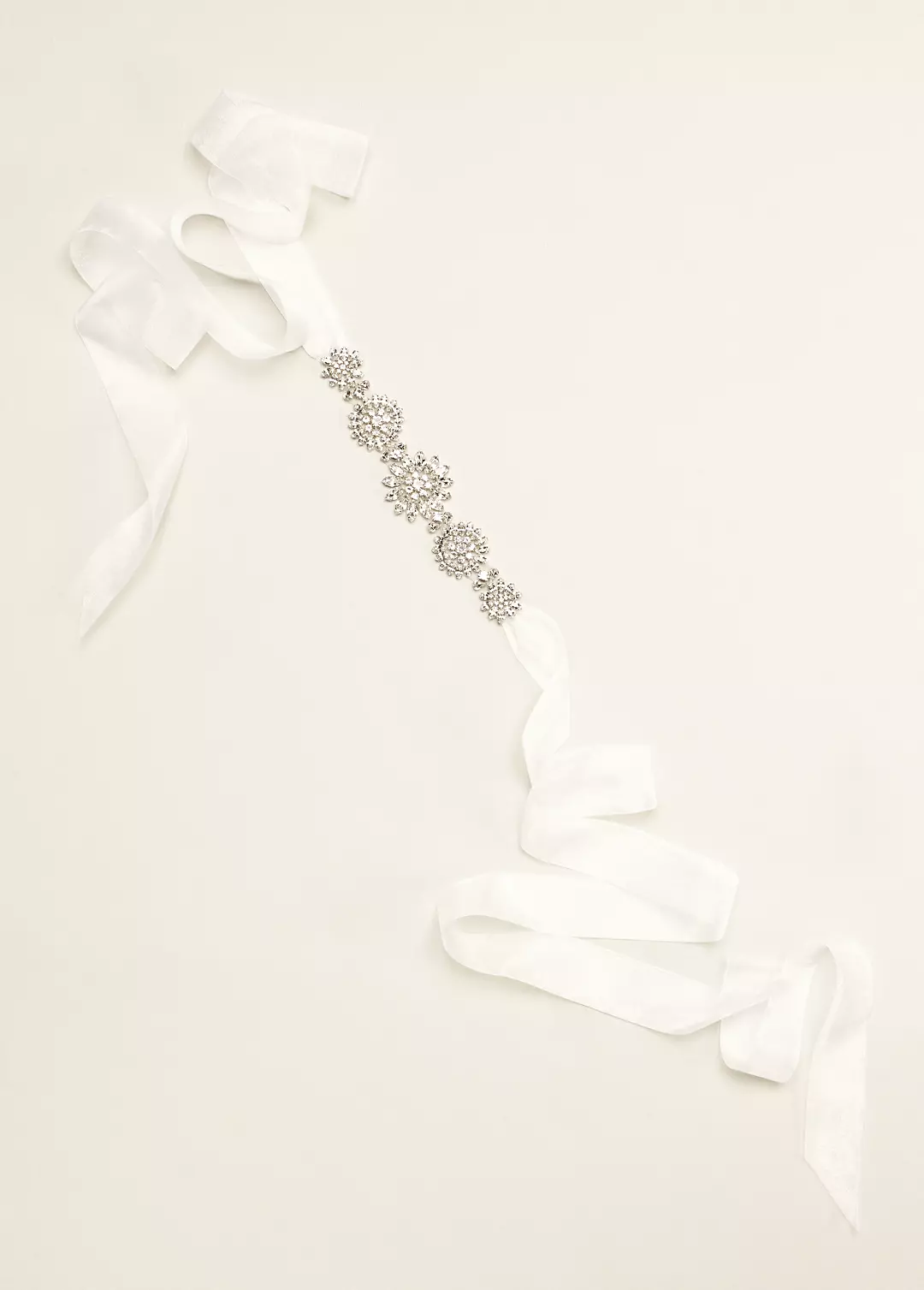 Heavily Beaded Organza Ribbon Sash - Image 2