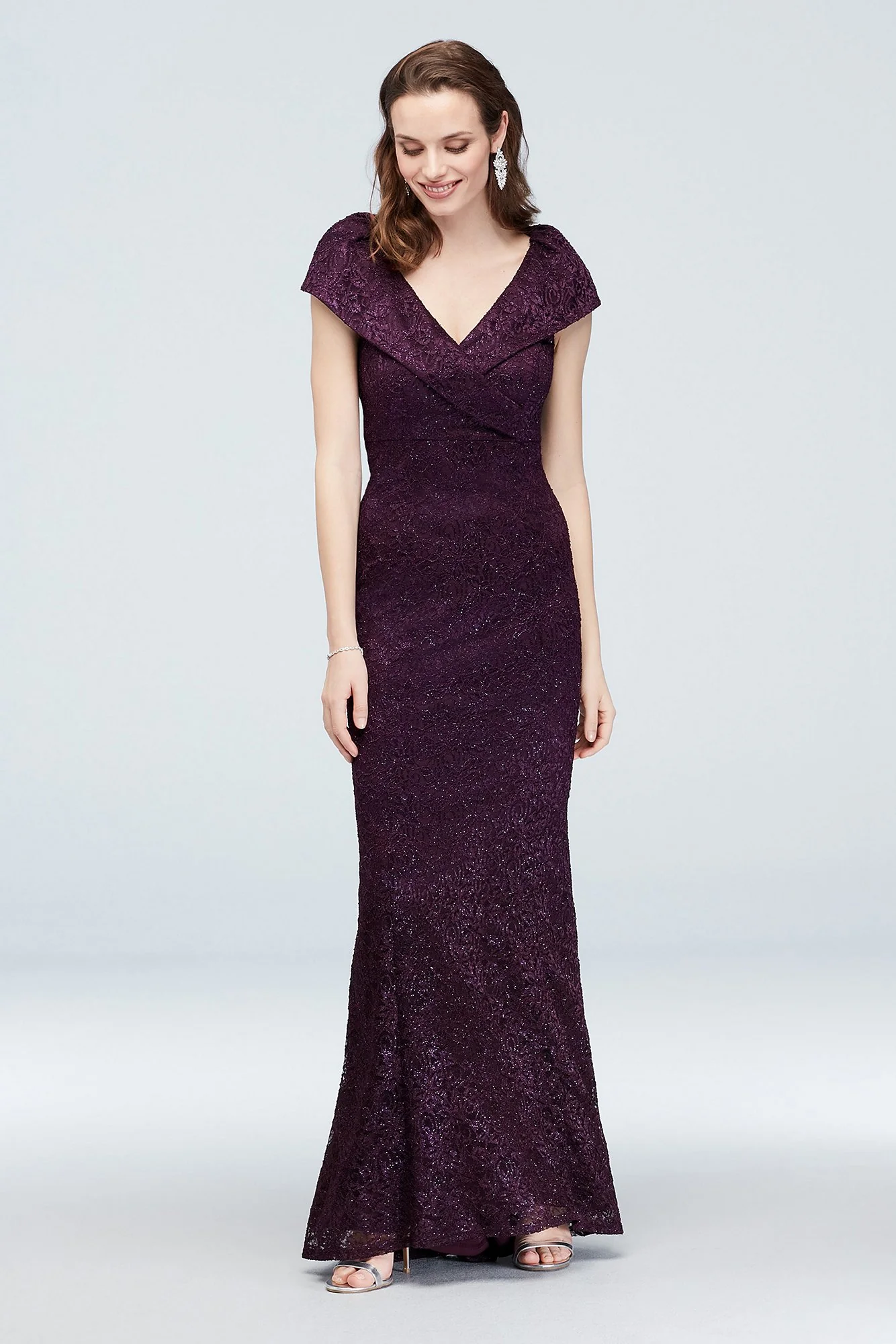 High Circle-Neck Floral Sheath with Ruffle Skirt - Image 2