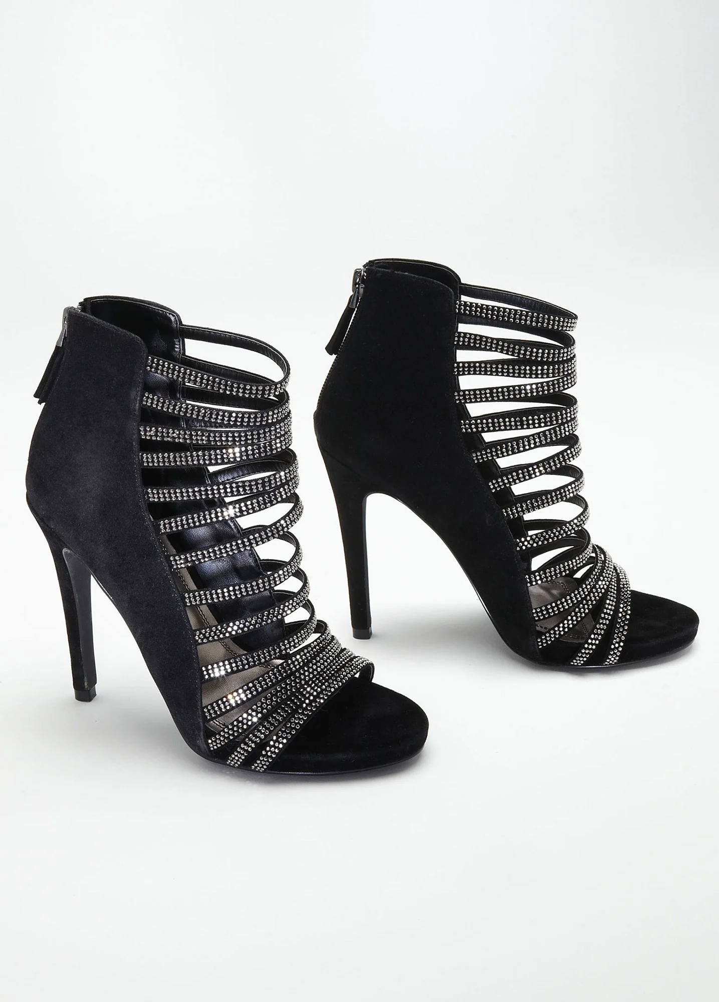 High Heel Caged Multi Strap Sandal with Crystals - Image 2