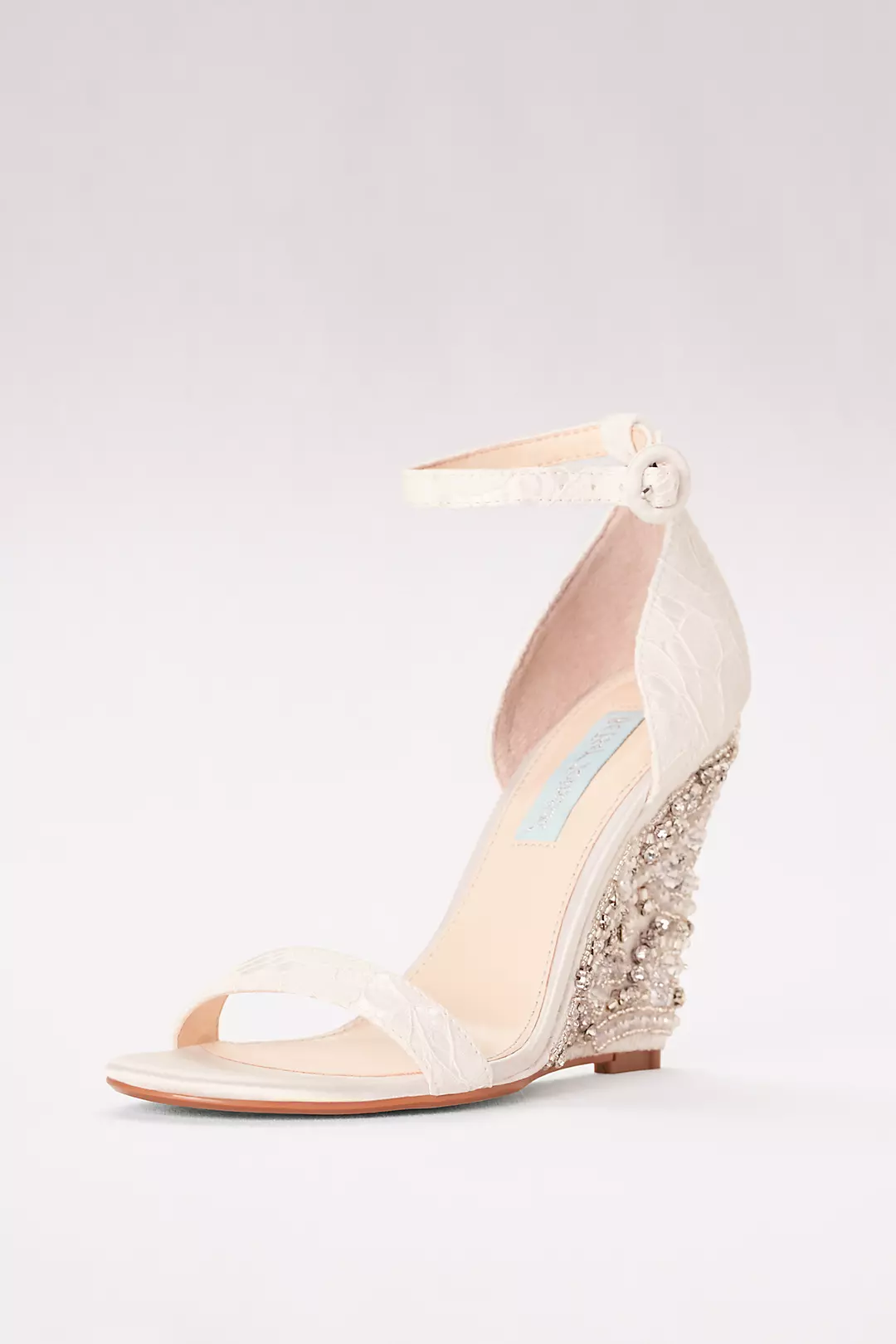 High Heel Embellished Wedges with Ankle Strap - Image 2