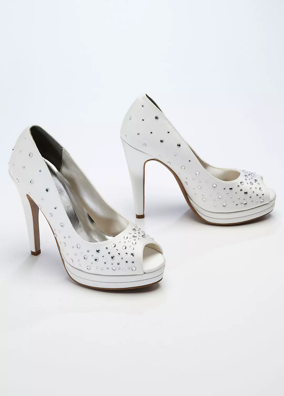 High Heel Peep Toe Platform with Crystal Detail - Image 2
