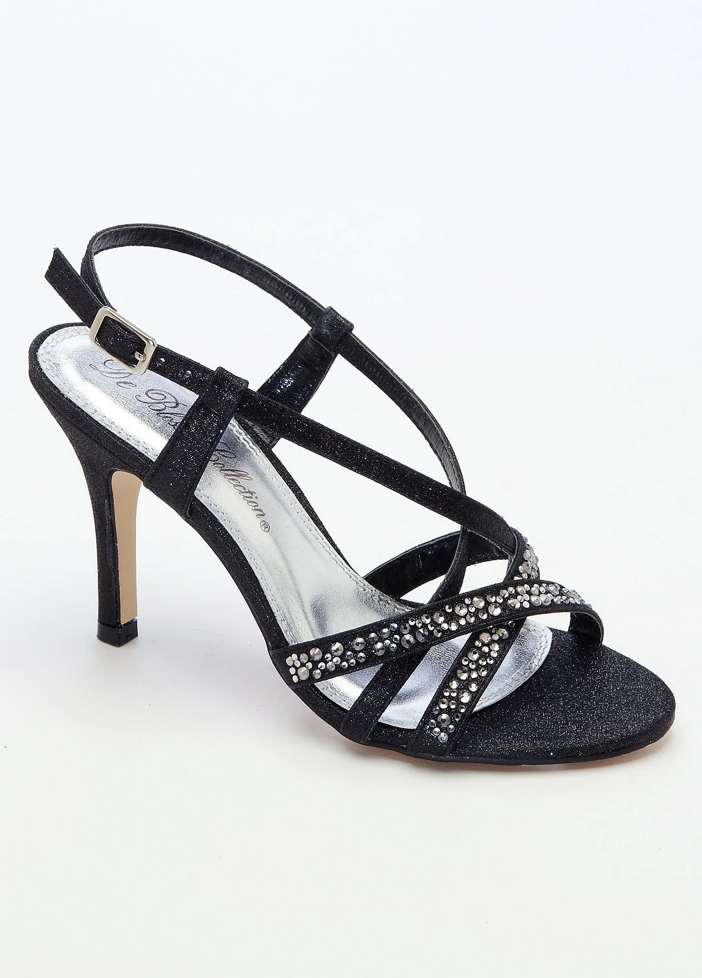 High Heel Strappy Sandal with Crystals - Image 3