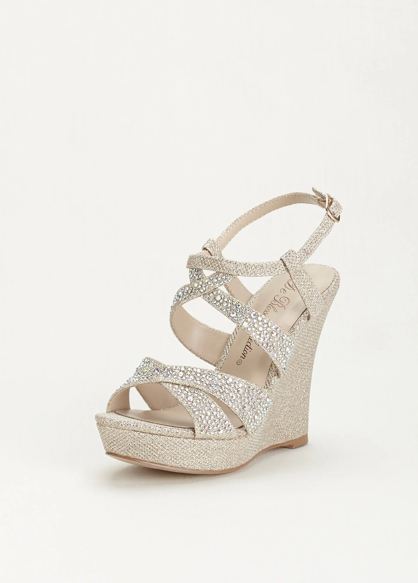 High Heel Wedge Sandal with Crystal Embellishment - Image 2
