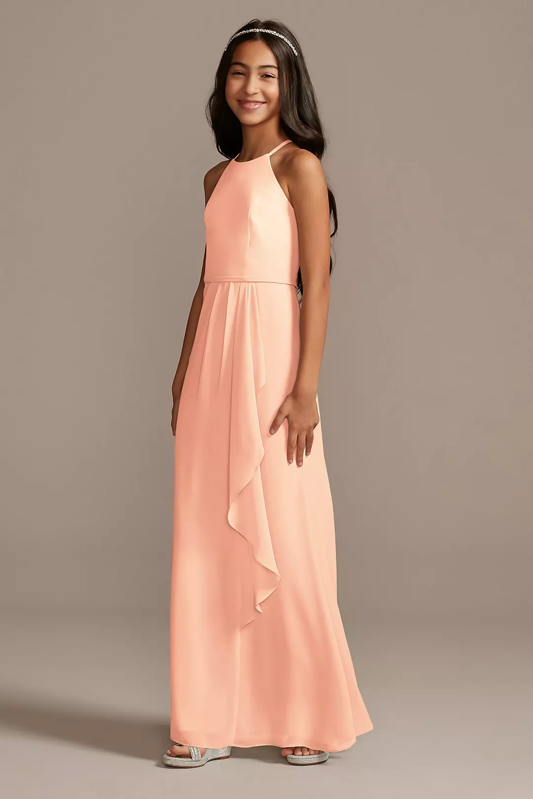 High Neck Chiffon Girls Dress - Image 17