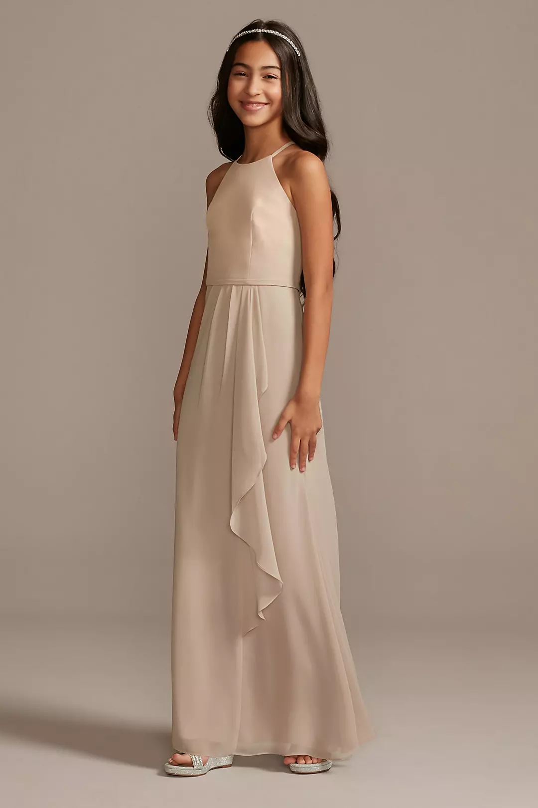 High Neck Chiffon Girls Dress - Image 26