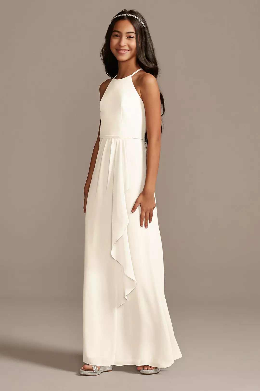High Neck Chiffon Girls Dress - Image 27