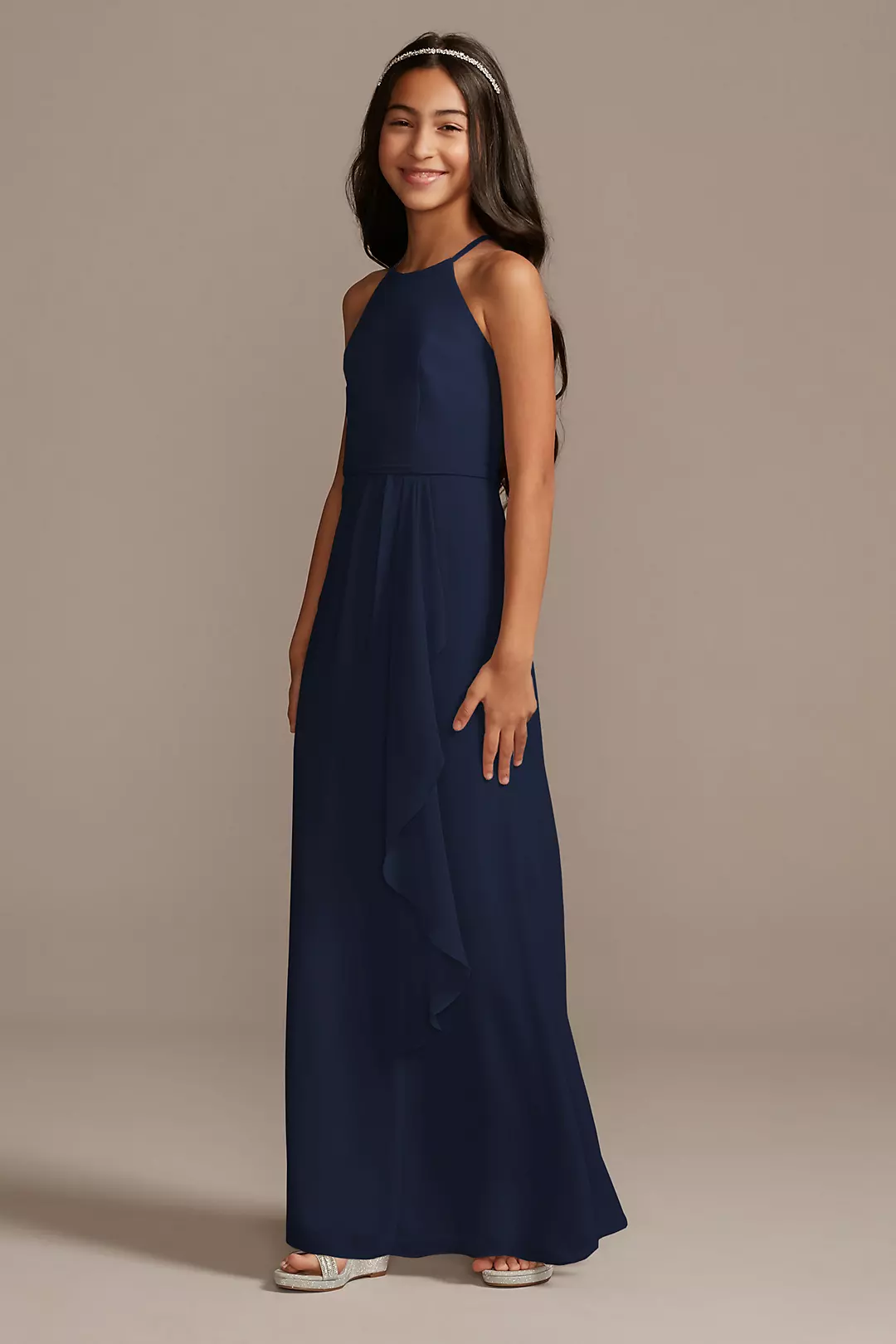High Neck Chiffon Girls Dress - Image 30