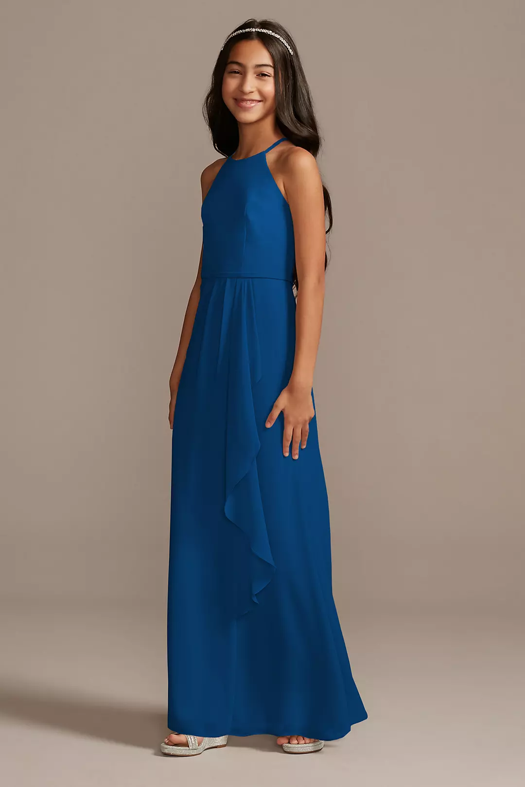 High Neck Chiffon Girls Dress - Image 32