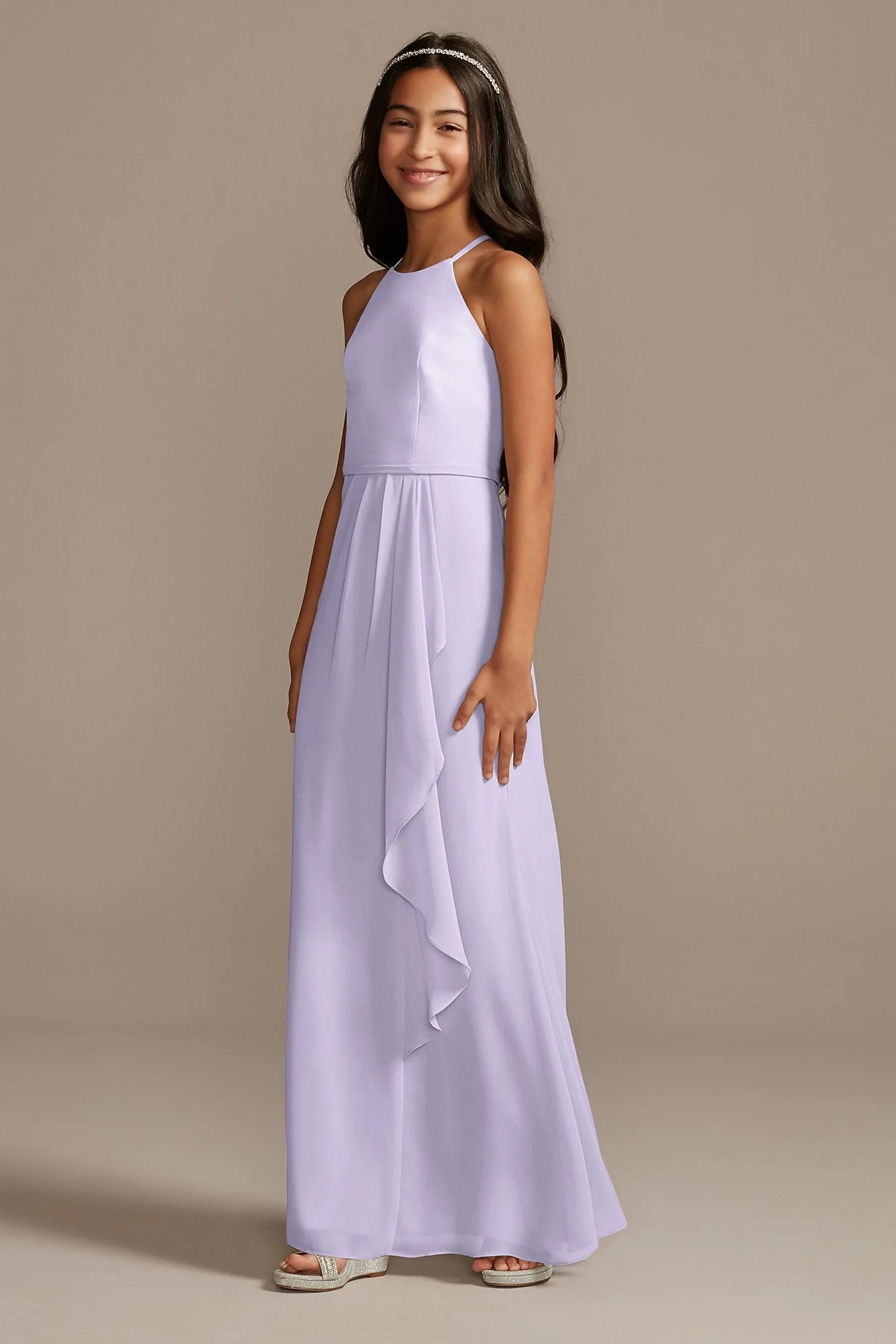 High Neck Chiffon Girls Dress - Image 9