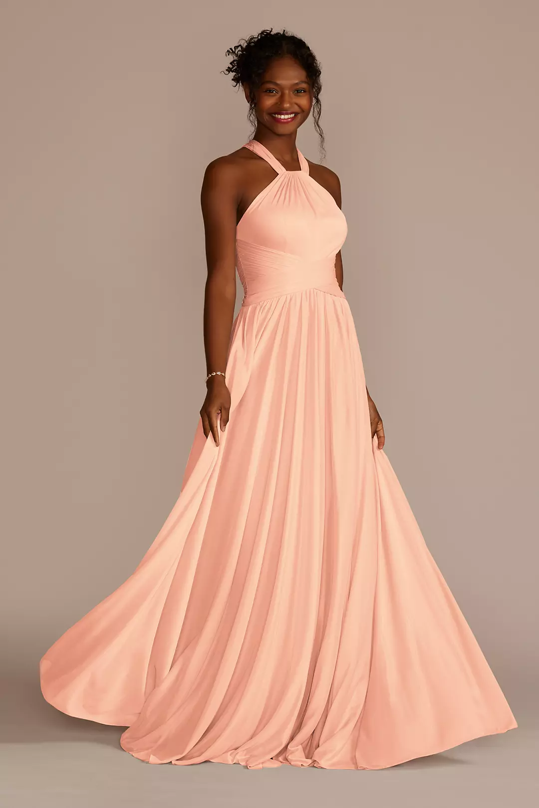 High-Neck Mesh Dress with Full Skirt - Image 110