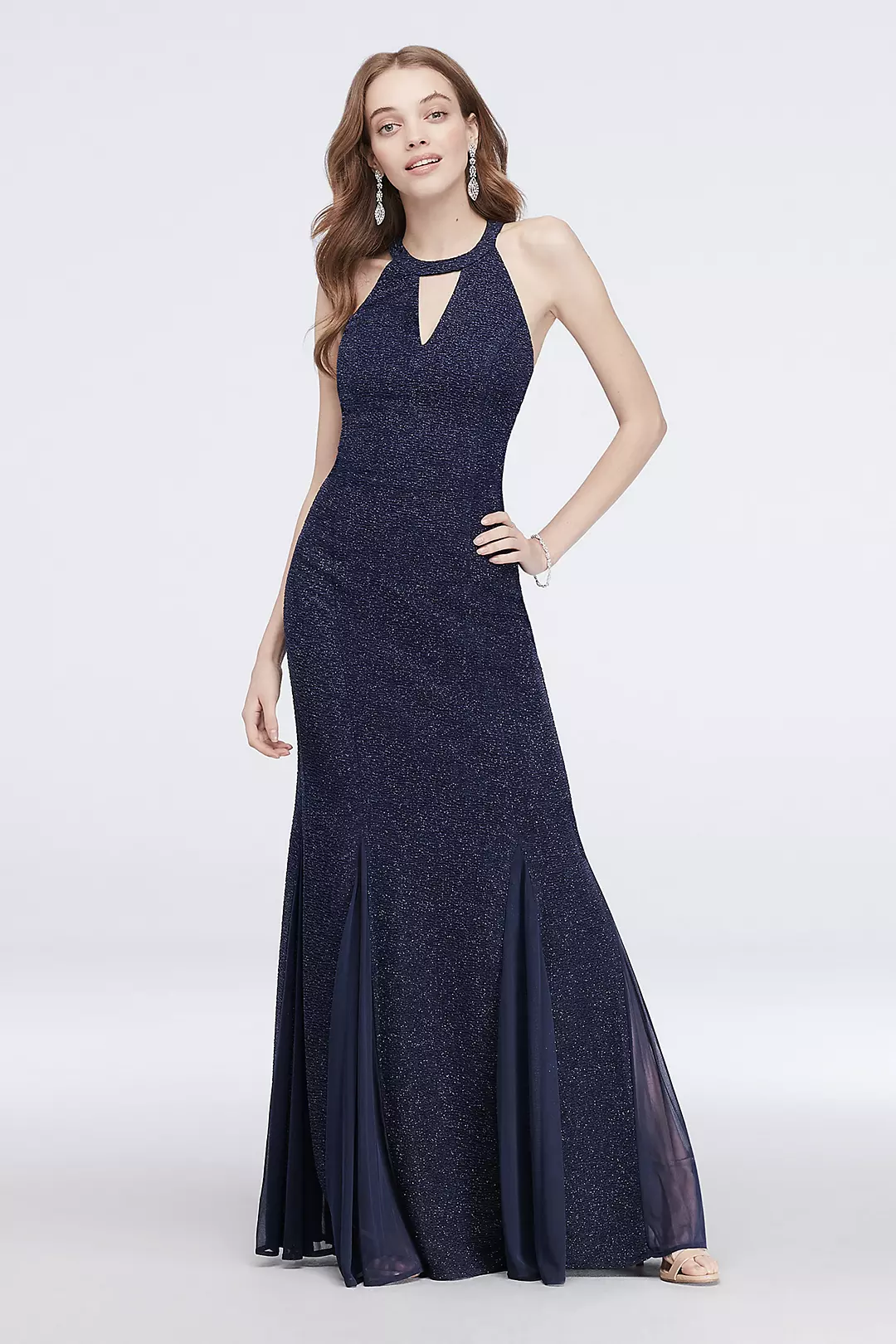 High Neck Puckered Keyhole Mermaid Gown - Image 5