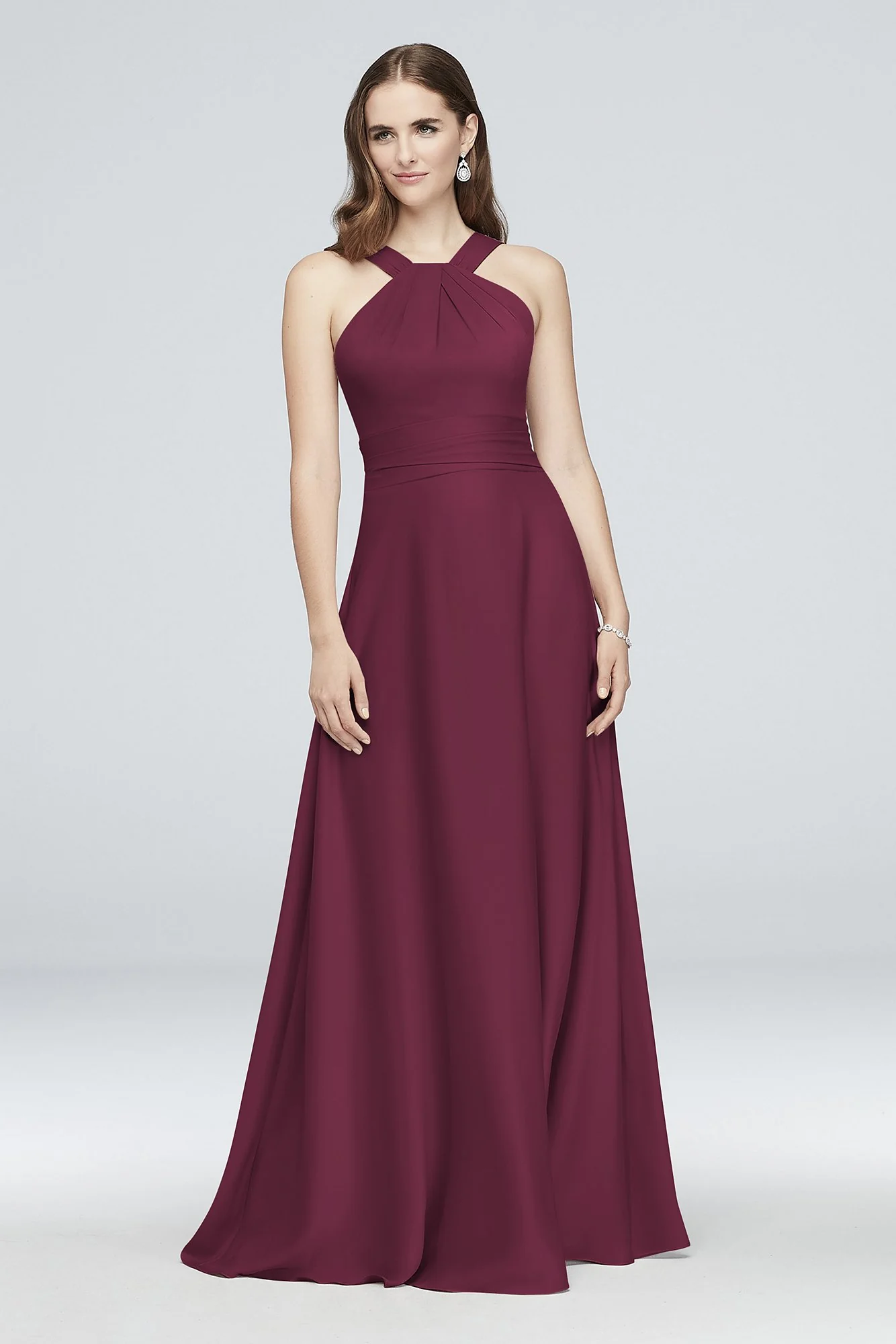 High-Neck Satin Crepe Bridesmaid Dress - Image 6