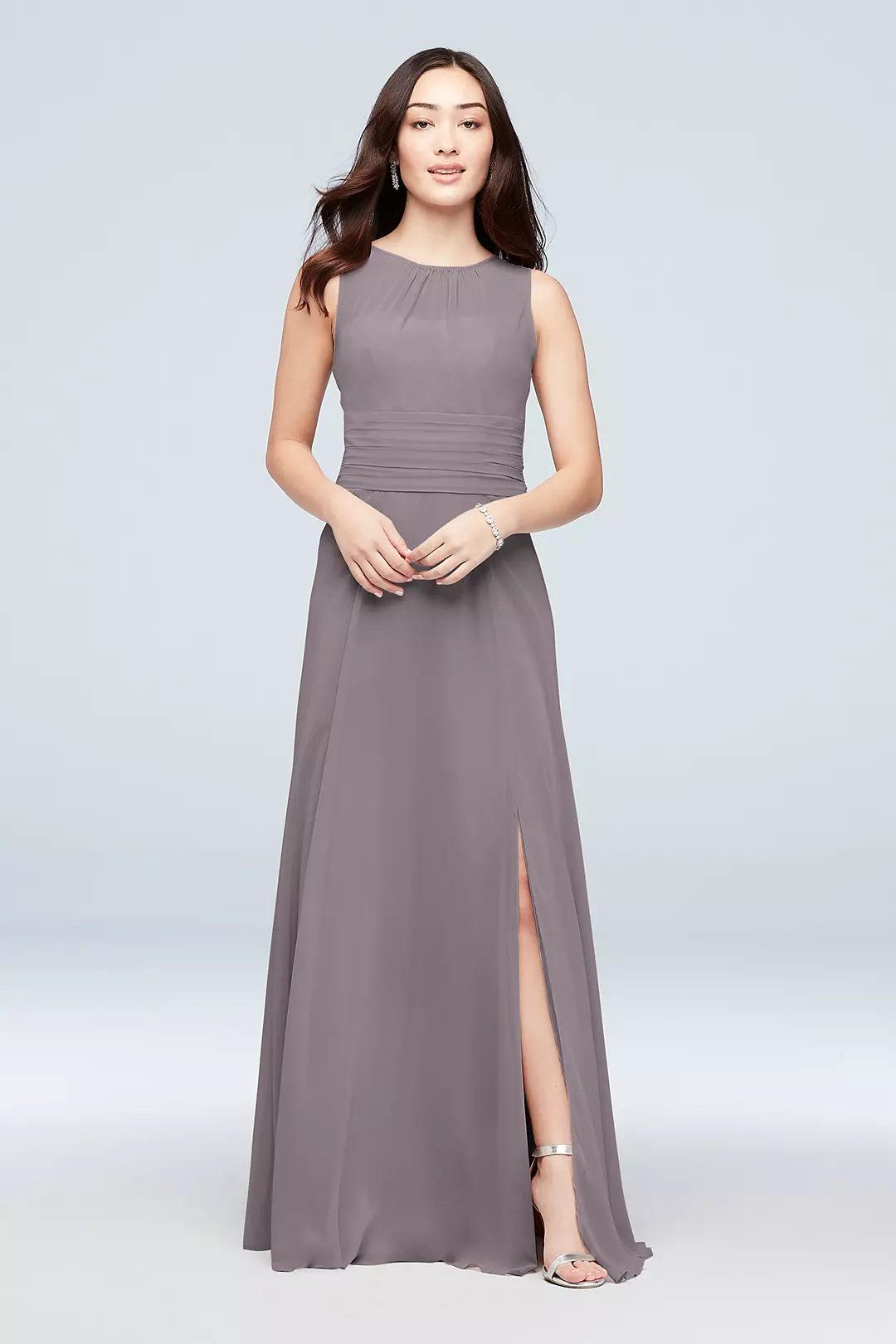 High-Neck Soie Chiffon Bridesmaid Dress - Image 111
