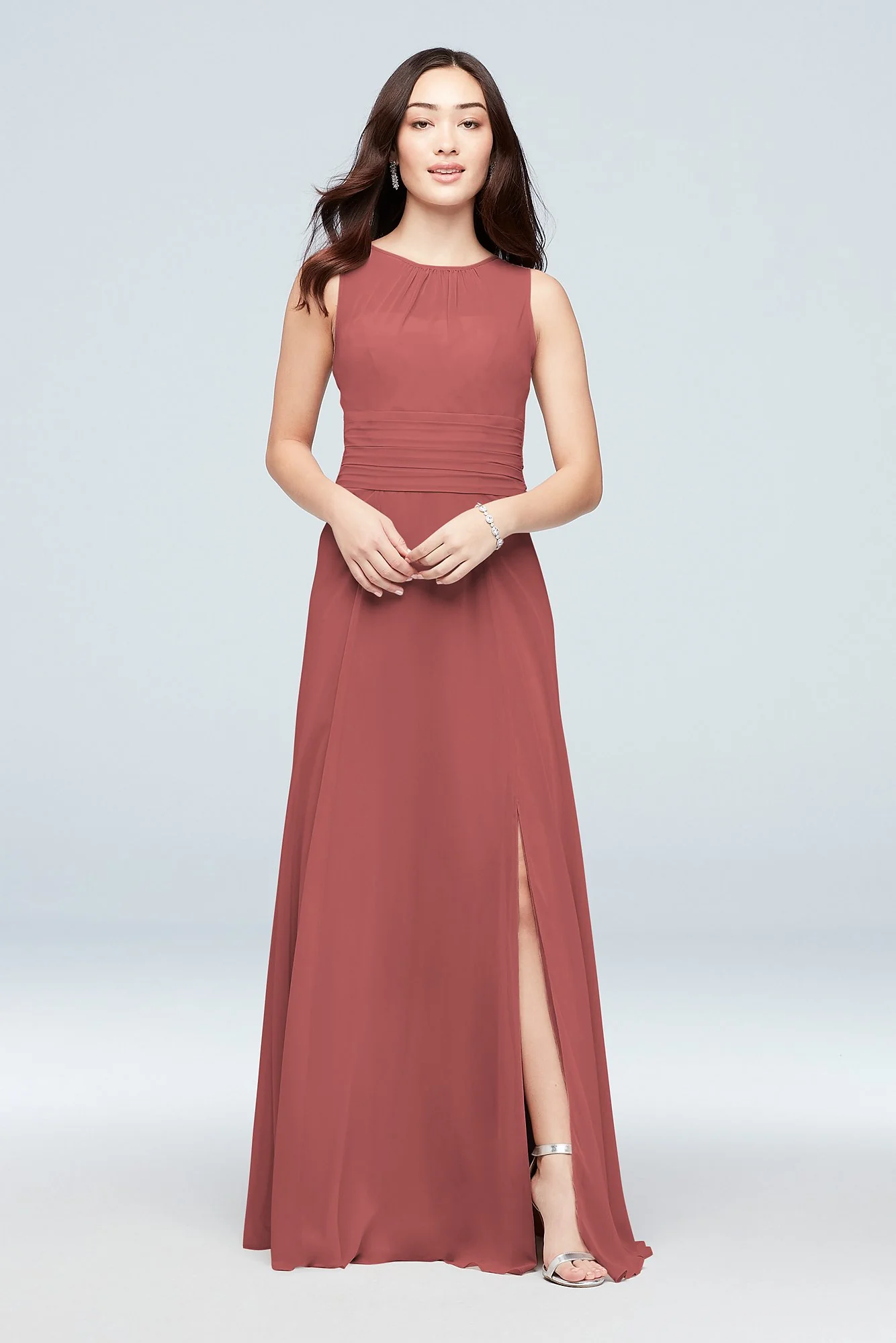 High-Neck Soie Chiffon Bridesmaid Dress - Image 24