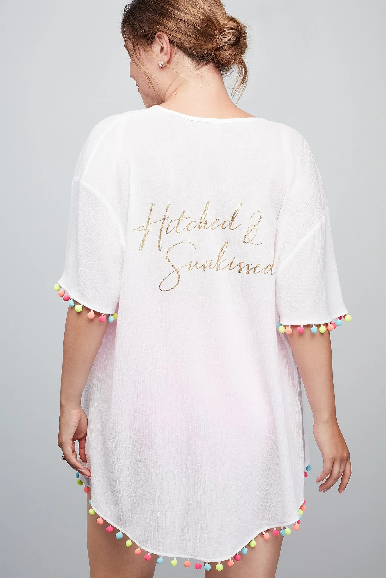 Hitched and Sunkissed Pom Pom Kimono Pool Cover Up
