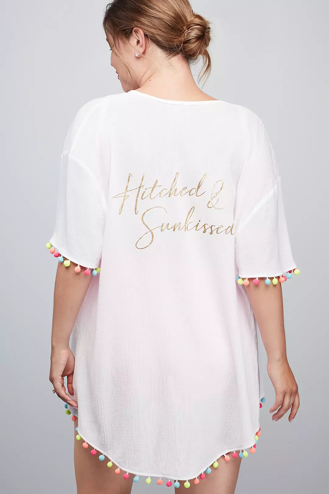 Hitched and Sunkissed Pom Pom Kimono Pool Cover Up - Image 2