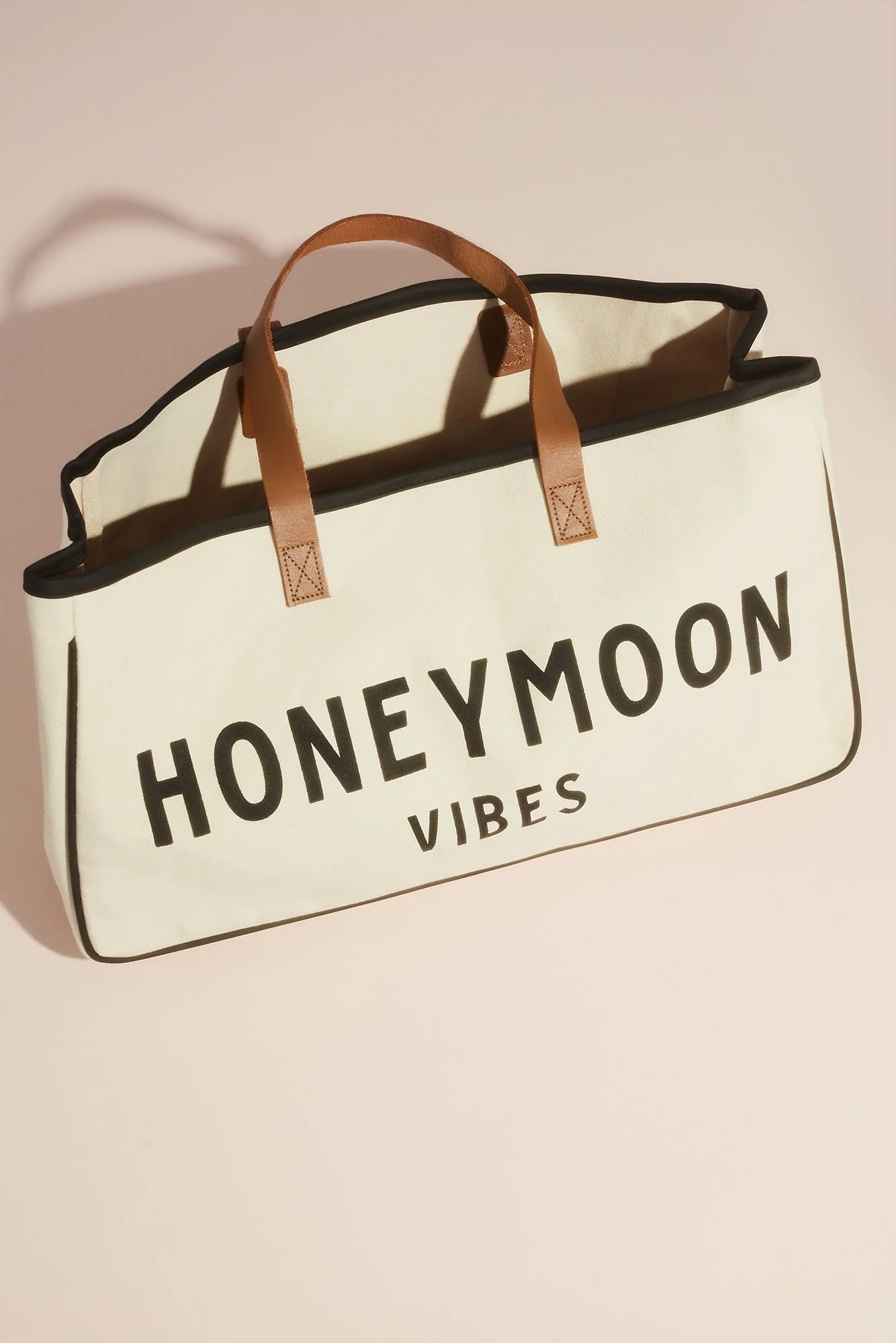 Honeymoon Vibes Canvas Open-Top Duffle Bag
