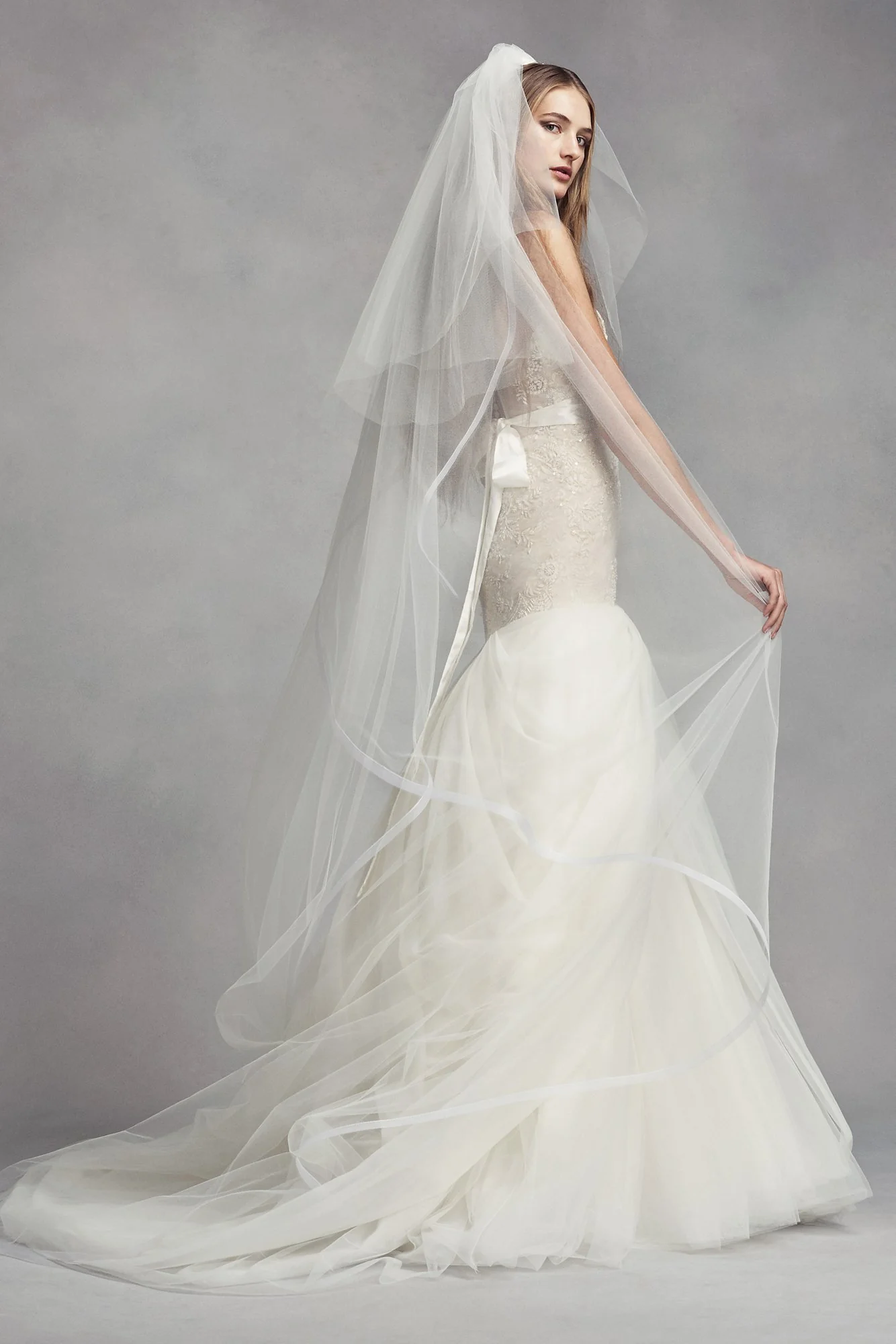 Horsehair-Edge Cathedral Veil with Blusher