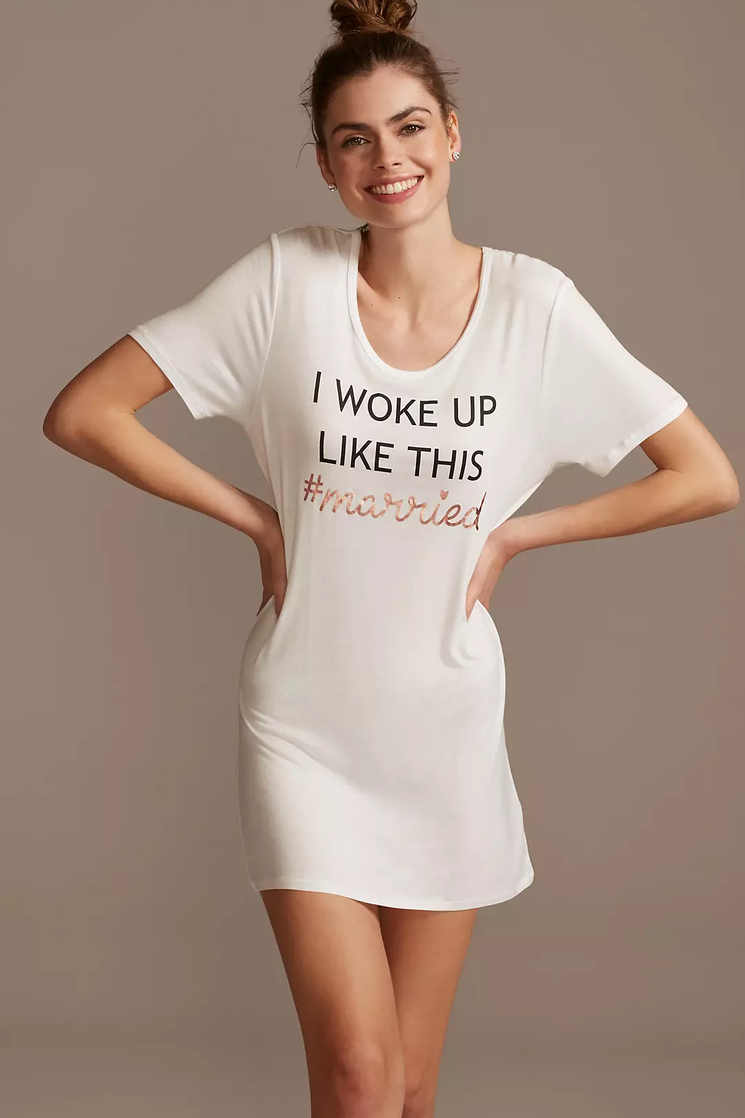 I Woke Up Like This Married Bride Sleep Shirt - Image 2