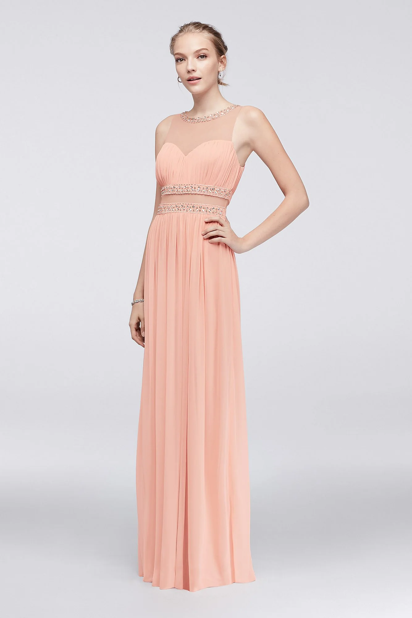 Illusion Faux Two-Piece Dress with Beaded Waist - Image 2