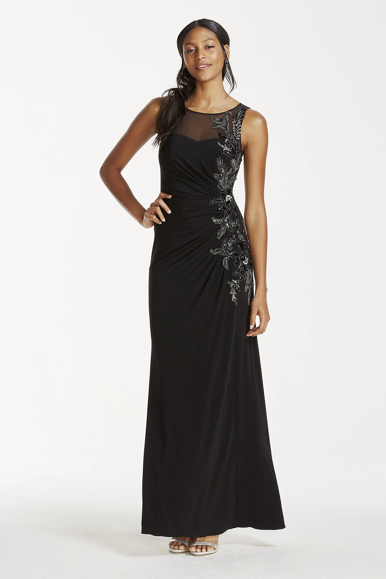 Illusion Tank Dress with Sequin Embellishment - Image 2