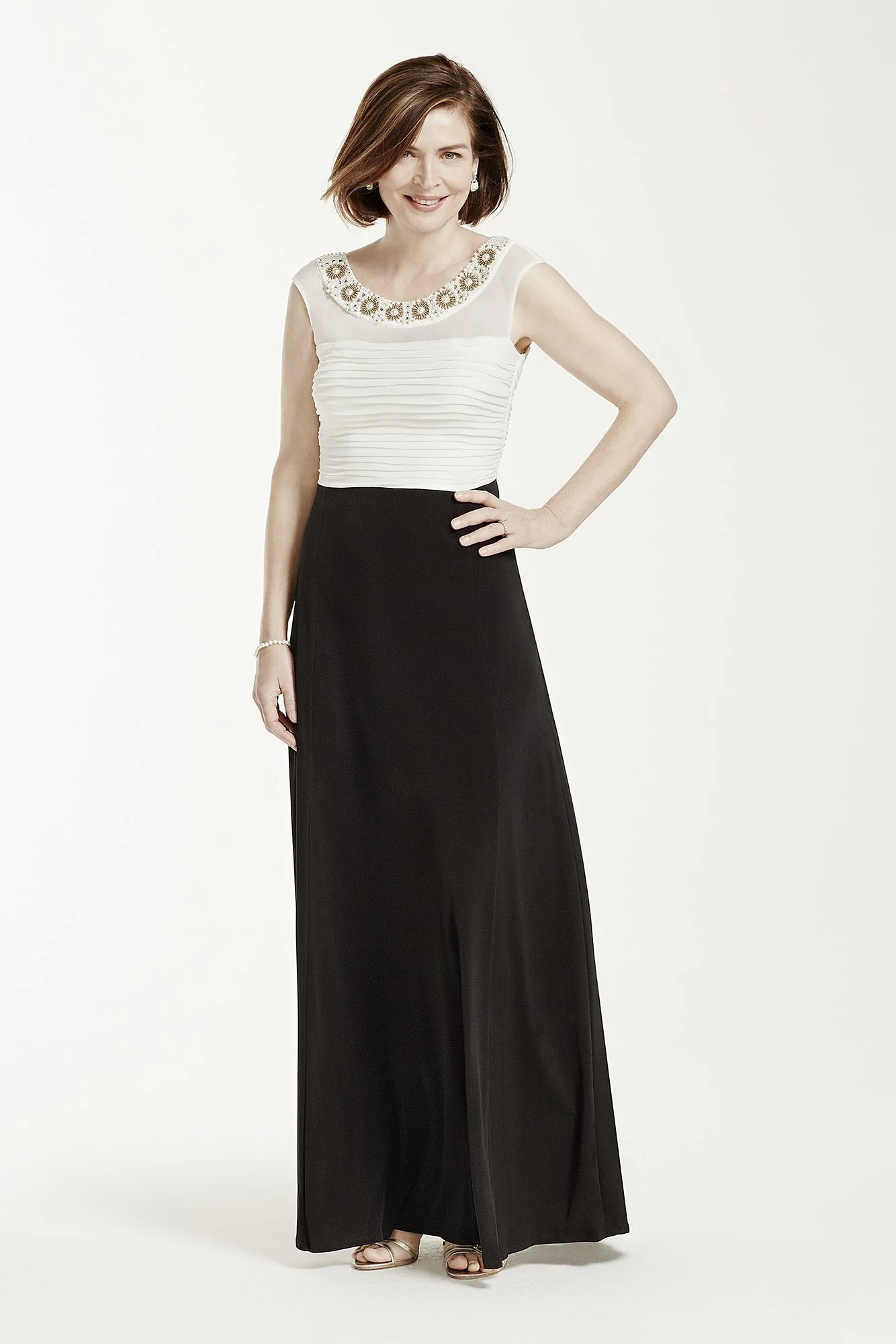Illusion Tank Pleated Bodice Jersey Dress - Image 2