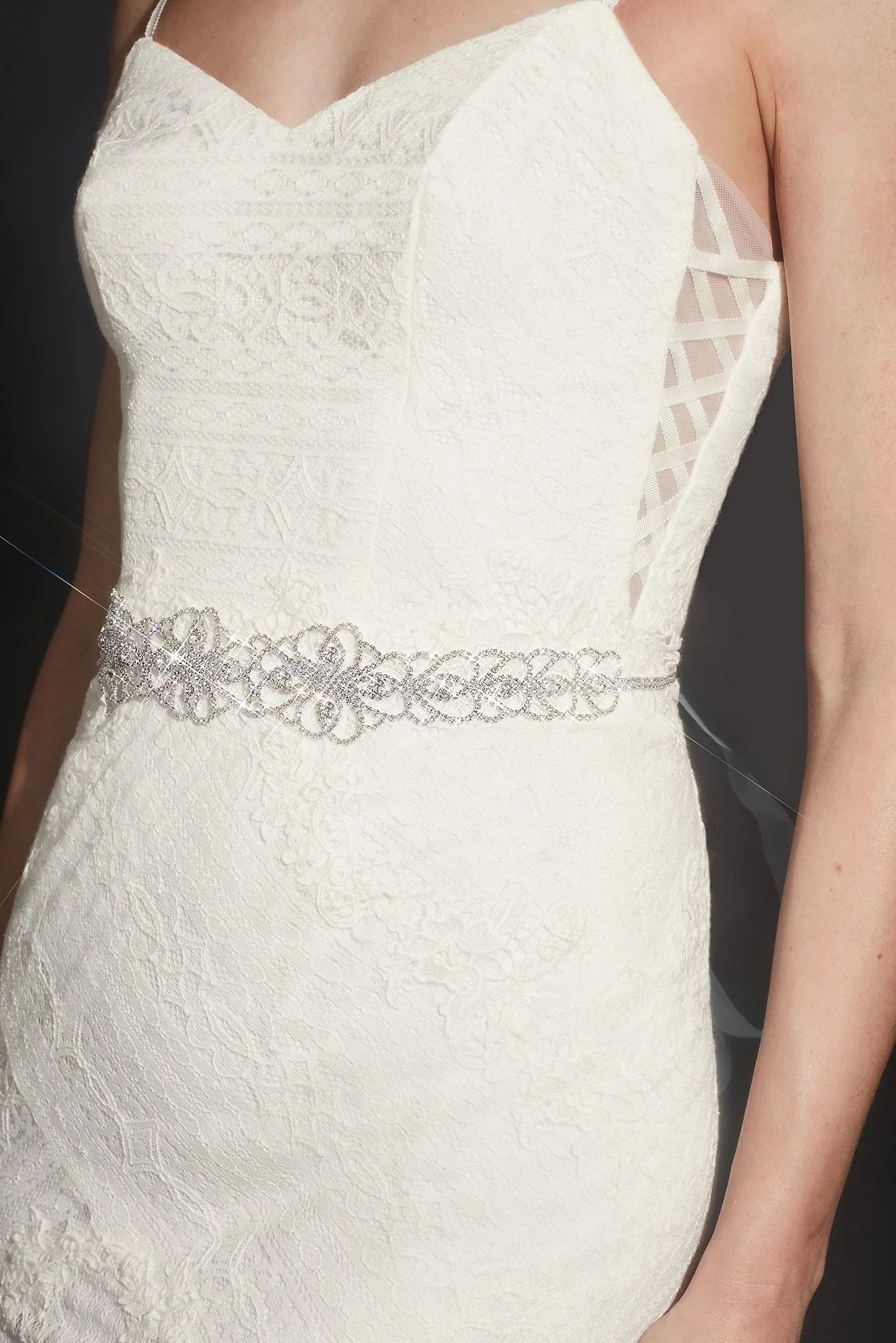 Intertwined Blooms Crystal Floral Sash
