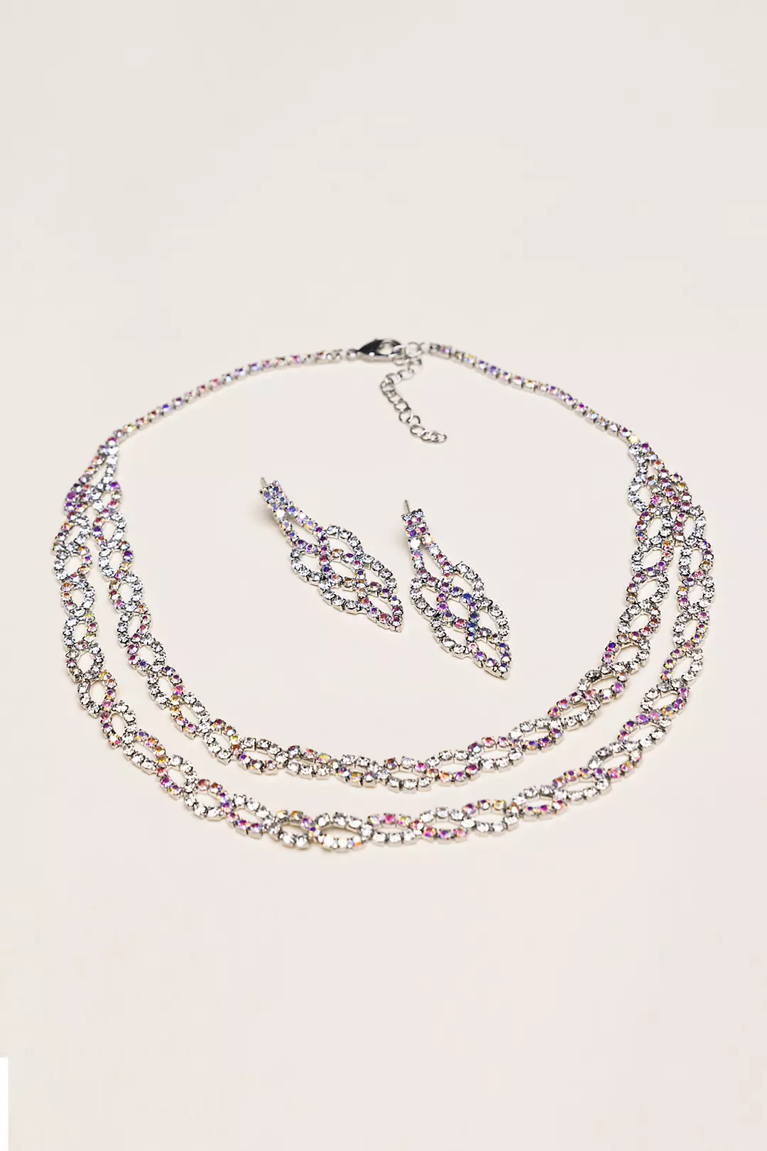 Iridescent Crystal Twist Double Strand Jewelry Set - Image 2