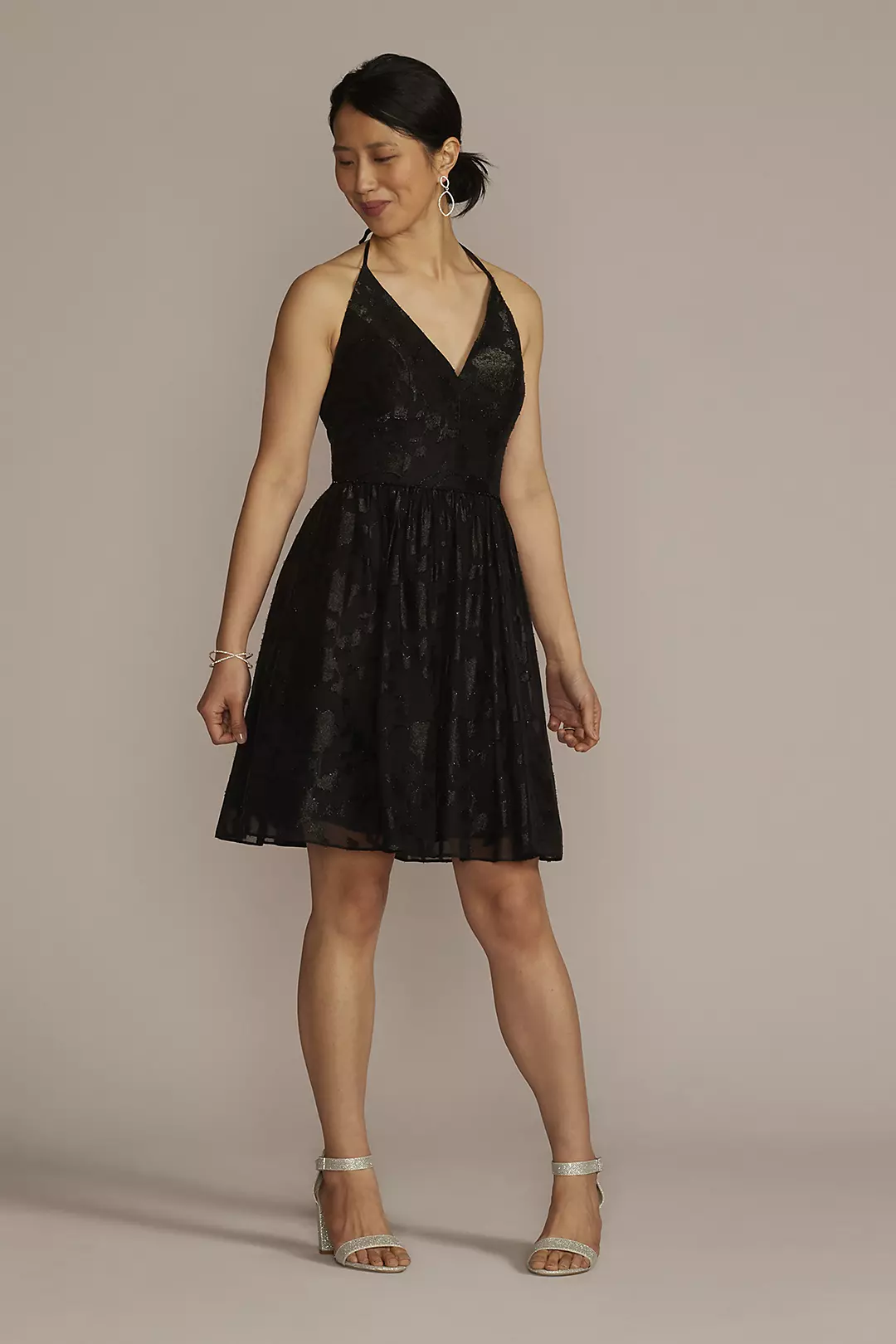 Jacquard Halter A-Line Dress - Image 10