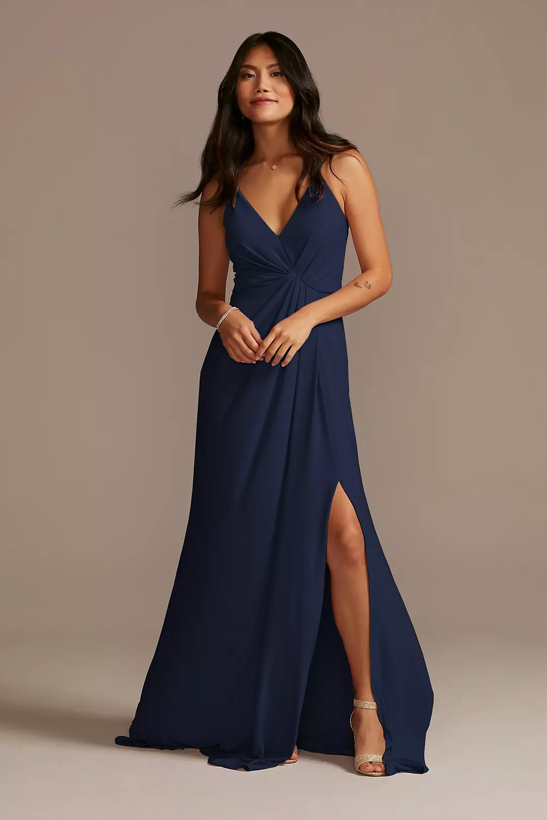 Jersey A-Line Dress with Knot Detail - Image 20
