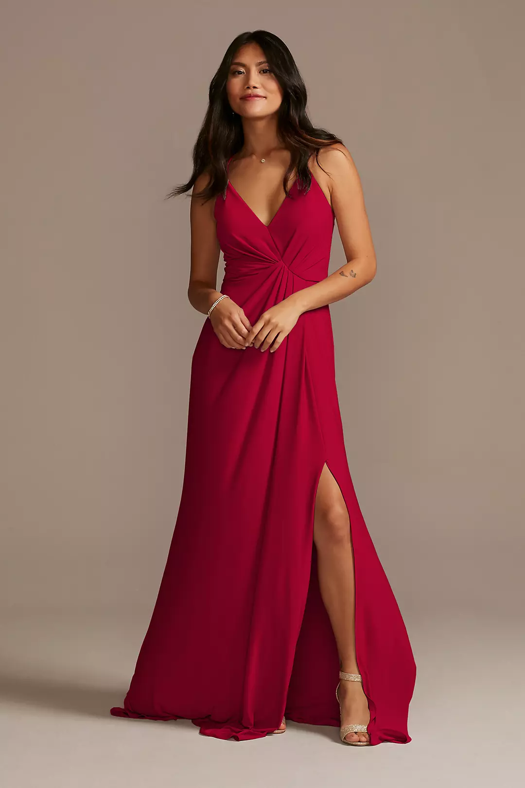 Jersey A-Line Dress with Knot Detail - Image 31