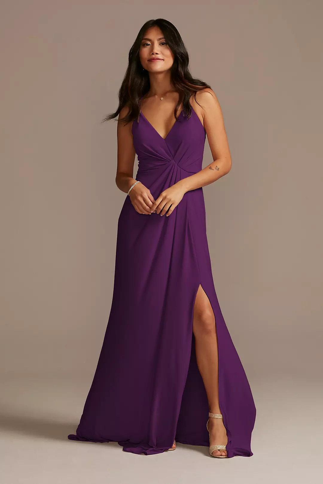Jersey A-Line Dress with Knot Detail - Image 35