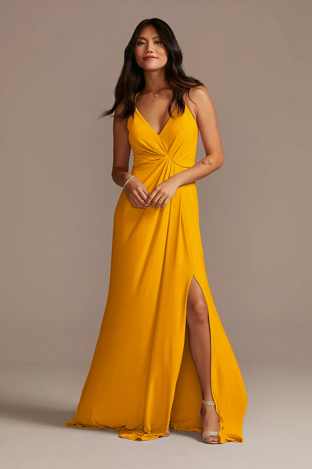 Jersey A-Line Dress with Knot Detail - Image 37