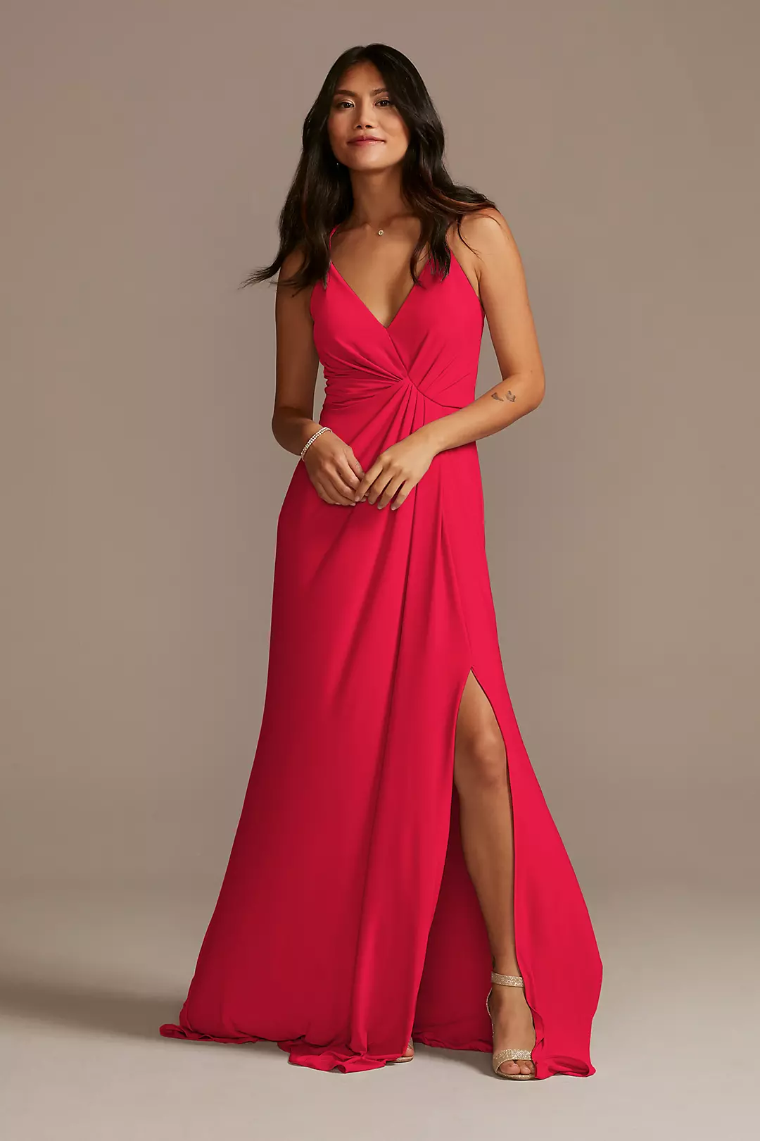 Jersey A-Line Dress with Knot Detail - Image 38