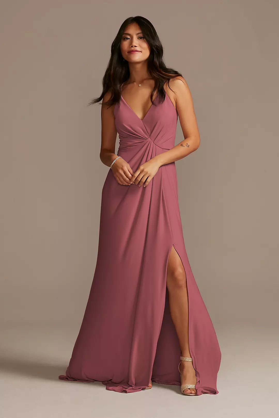 Jersey A-Line Dress with Knot Detail - Image 49