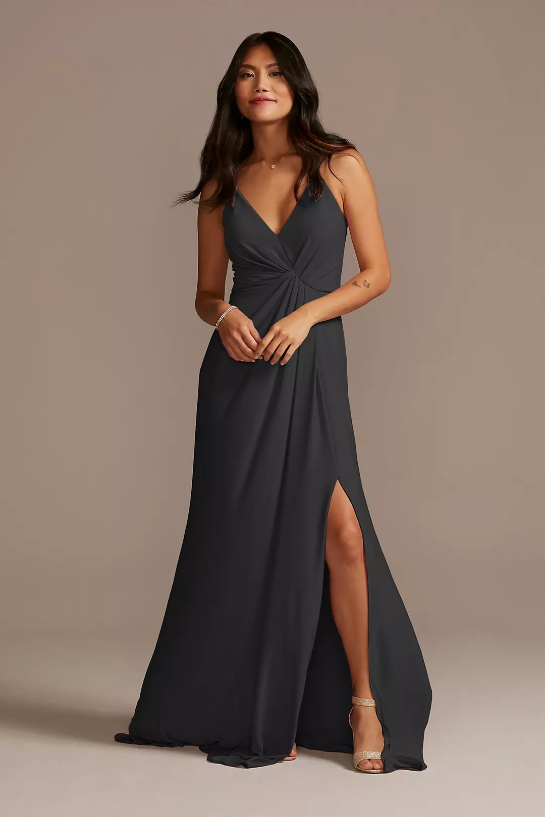 Jersey A-Line Dress with Knot Detail - Image 63