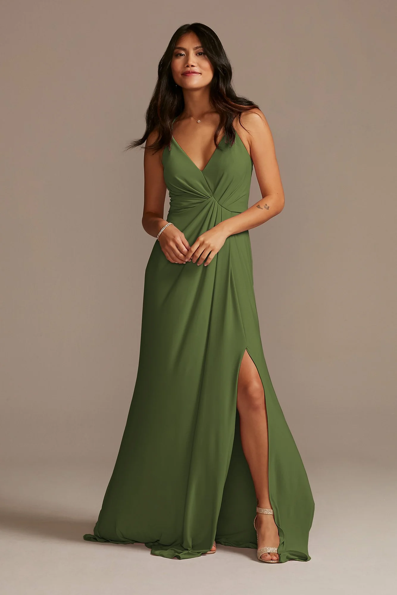 Jersey A-Line Dress with Knot Detail - Image 9