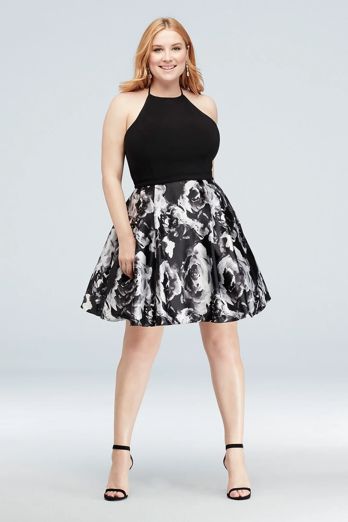 Jersey and Charmeuse Tie-Neck Short Halter Dress - Image 3